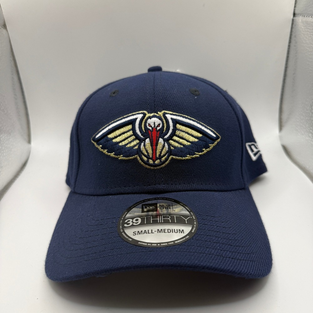 New Era New Orleans Pelicans 39THIRTY Navy Blue Stretch Fit Hat Small-Medium NBA